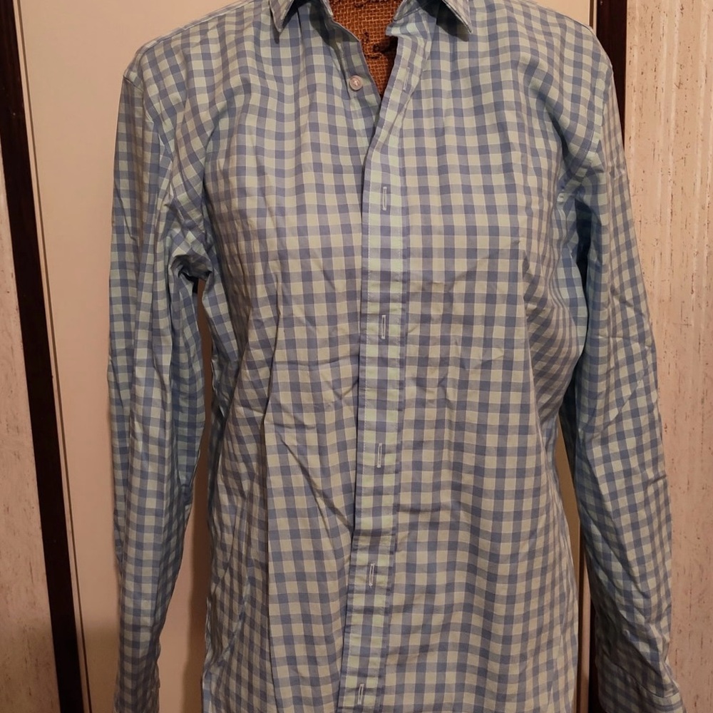 Old Navy Light Blue Checkered Men's Shirt